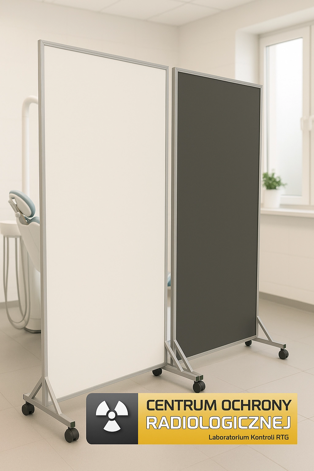 Parawan ochronny do RTG mobilny pełny 1.00 mm Pb 