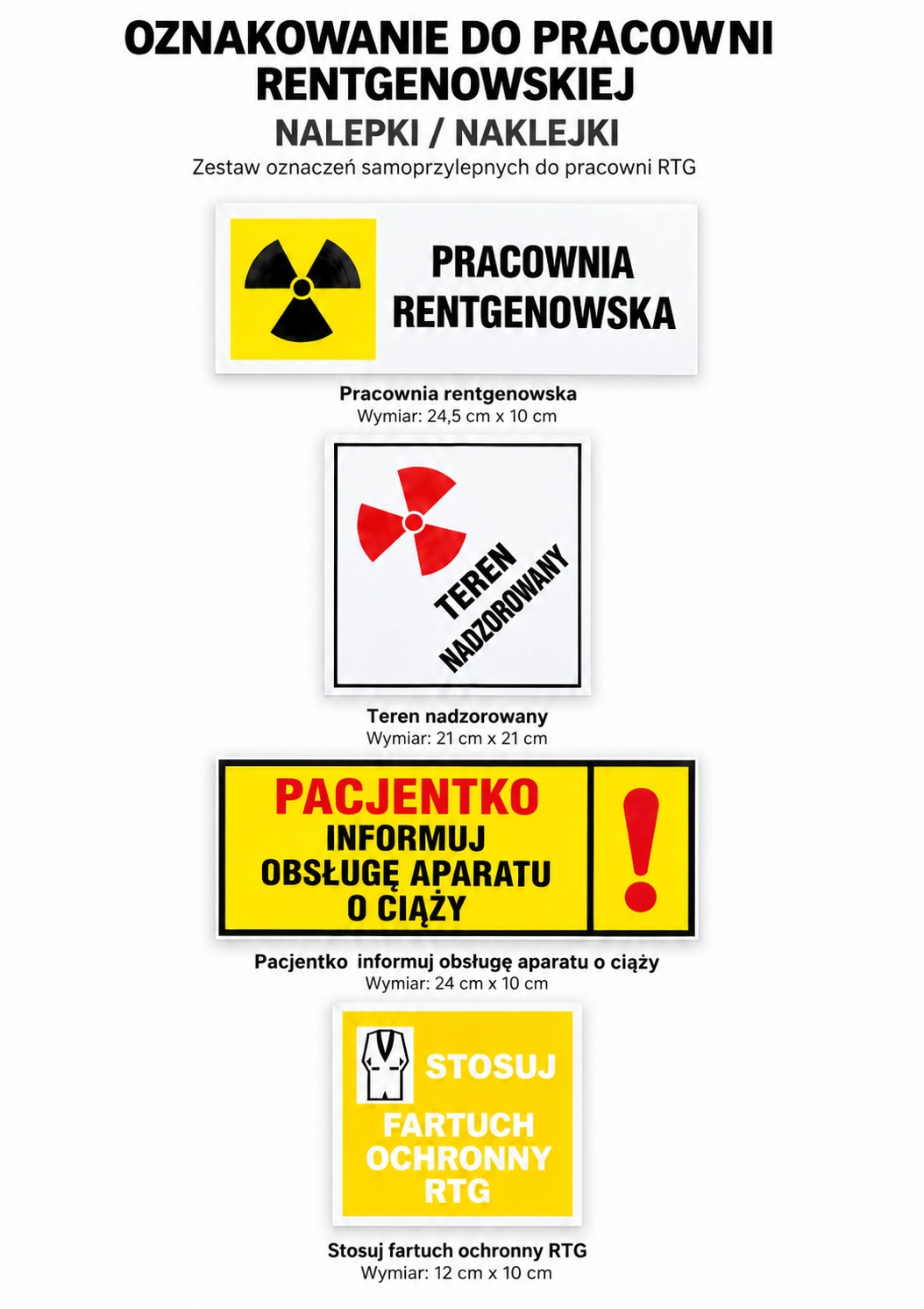 OZNAKOWANIE PRACOWNI RTG