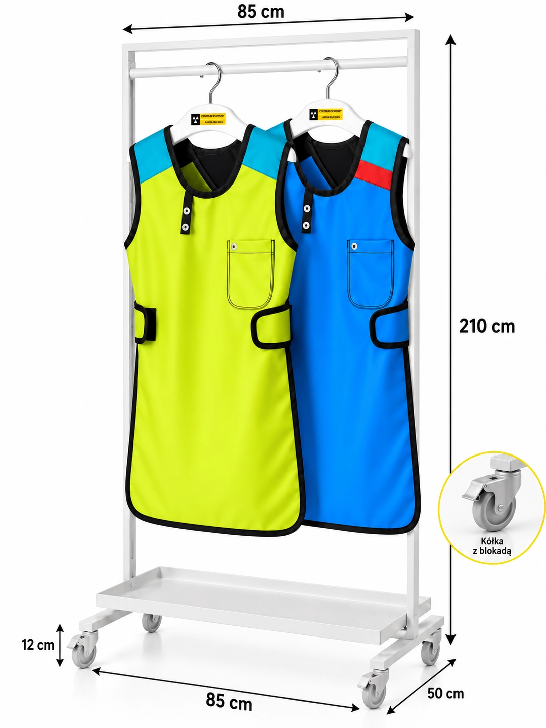 MOBILNY WIESZAK RTG RENTGNENOWSKI STALOWY -